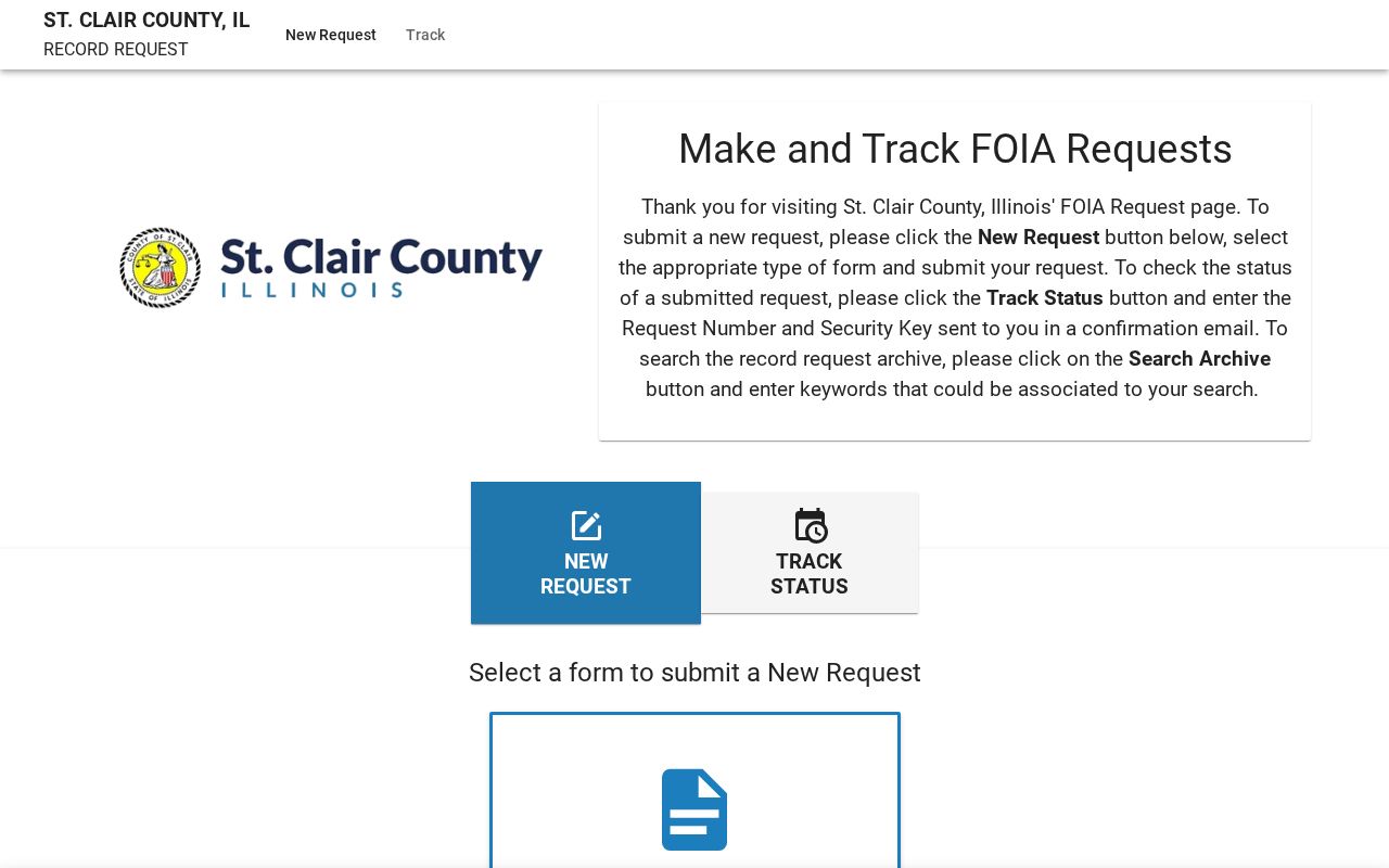 St. Clair County arrest record request form