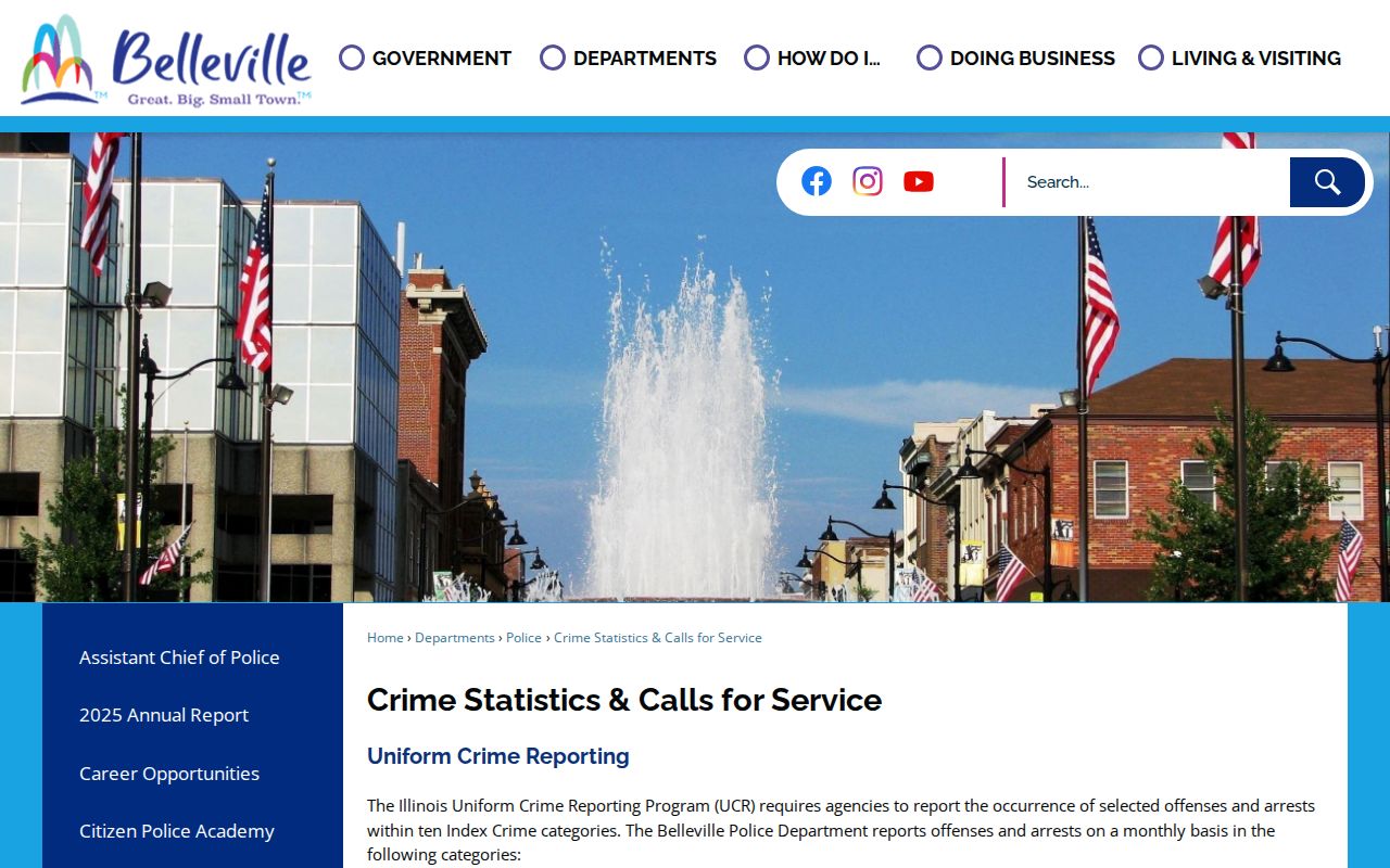 Belleville one-week calls view used in St. Clair County arrest log research